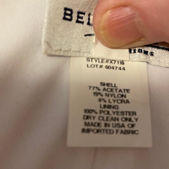 Belissima Formal Wide Lapel 3/4 sleeve Mermaid Gown Ivory & Black Ruched Size 8 - Picture 10 of 11